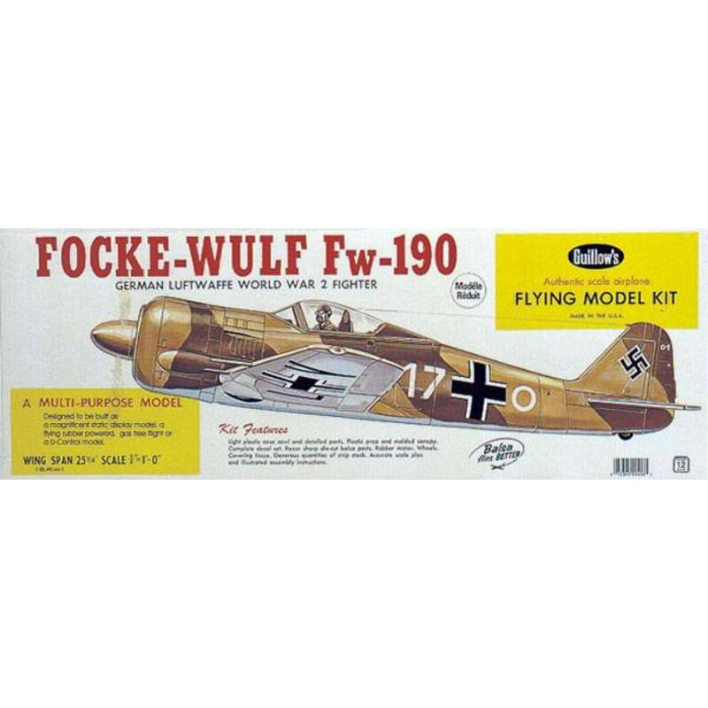 Avión Rc Guillows Focke Wulf Fw 190 Con 1001hobbies Ref 0280406