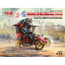 Maqueta "Batalla del Marne" (1914) Taxi con infantería francesa