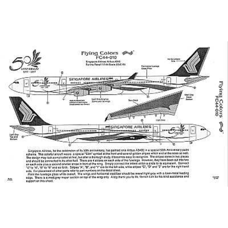Airbus A340 SINGAPORE AIRLINES 50th Anni scheme 9V-SJE
