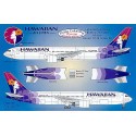 Boeing 767 HAWAIIAN Airlines 2002 scheme. All Registration and names. Revised and reprinted for use on either the Revell or Zves