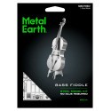 MetalEarth Música: VIOLIN BASS 3.7x2.2x11.7cm, metal modelo 3D con 1 hoja, sobre tarjeta 12x17cm, 14+