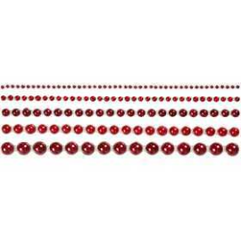  Medias Perlas, medidas 2-8 mm, rojo, 140stdo
