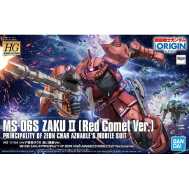 Gunpla Gundam - Modelo HG 1/144 Zaku II Principio de ZEON Char Aznable`s Mobile Traits Red Comet Ver.