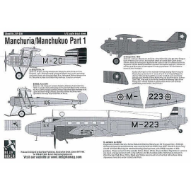  Calcomanía Manchurua/Manchukuo Part 1. (4) Breguet Bre 14 M-201 1931 Avro 504K No 105 1920 Breguet Bre 19A2 1930 Junkers Ju 86Z