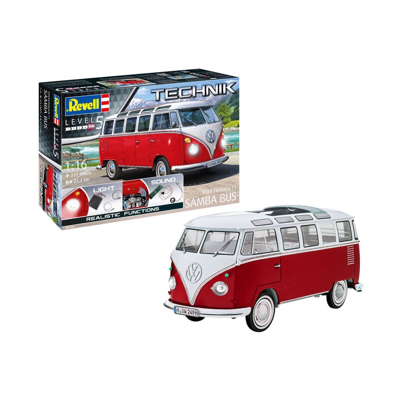 Revell Car Maqueta Volkswagen T1 Samba Bus, Kit Modelo, Escala 1:16  (07009), 27,2 cm