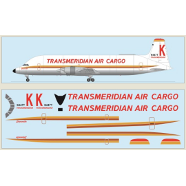 Maqueta Canadair CL-44 Guppy - Transmeridian Air Cargo Incluye una calcomanía impresa con láser.
