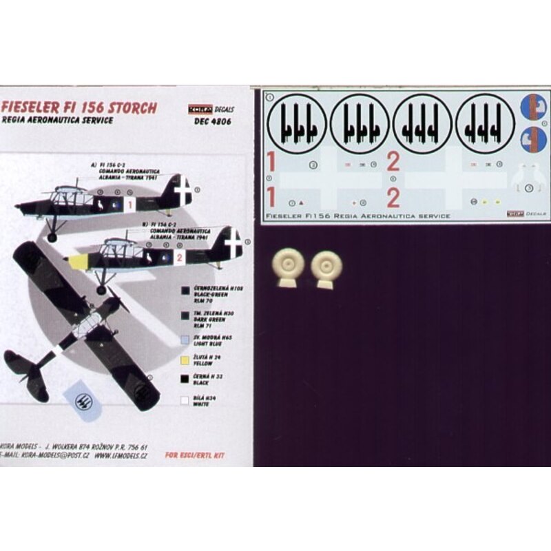 Fieseler Fi 156C-2 Storch (Regia Aeronautica Service) with wheels (diseñado para ser ensamblado con maquetas de Esci and Tamiya)