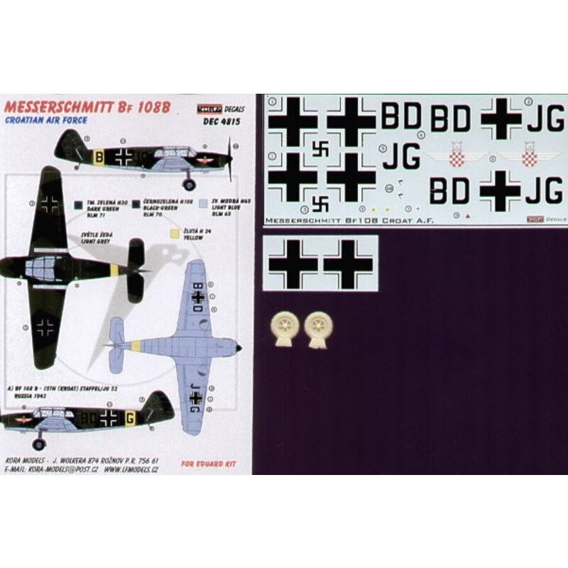 Messerschmitt Bf 108B (Croatian Air Force) with wheels (diseñado para ser ensamblado con maquetas de Eduard)