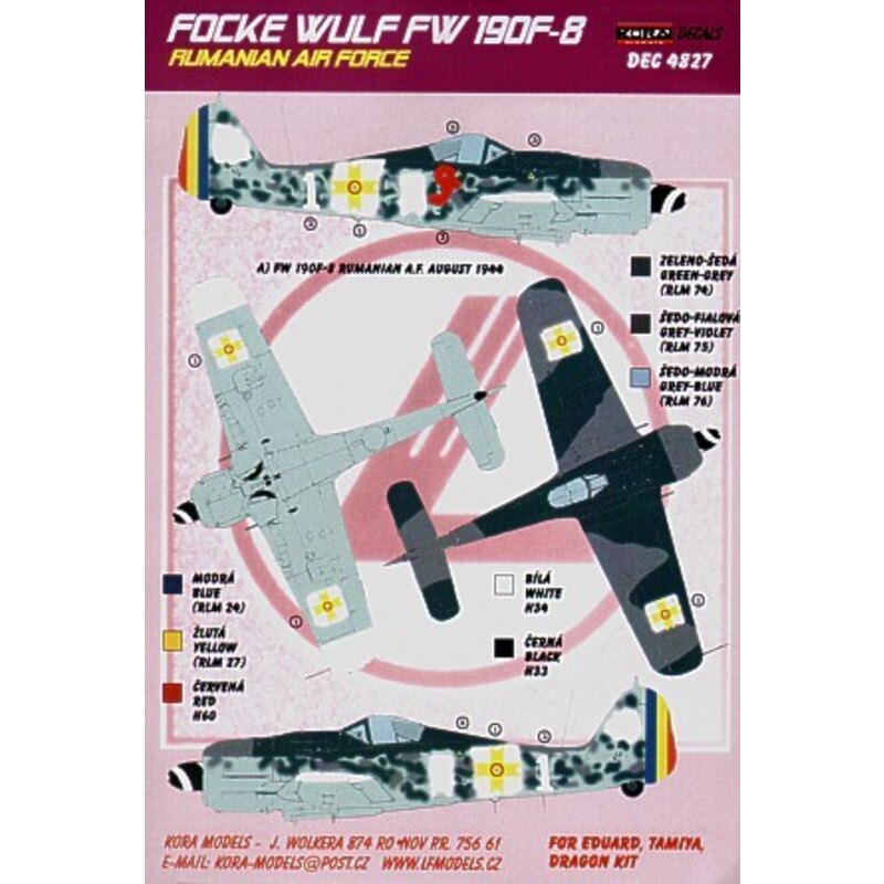 Calcomanía Kora Calcomanía Focke Wulf Fw 190f 8 Rumanian Air Force