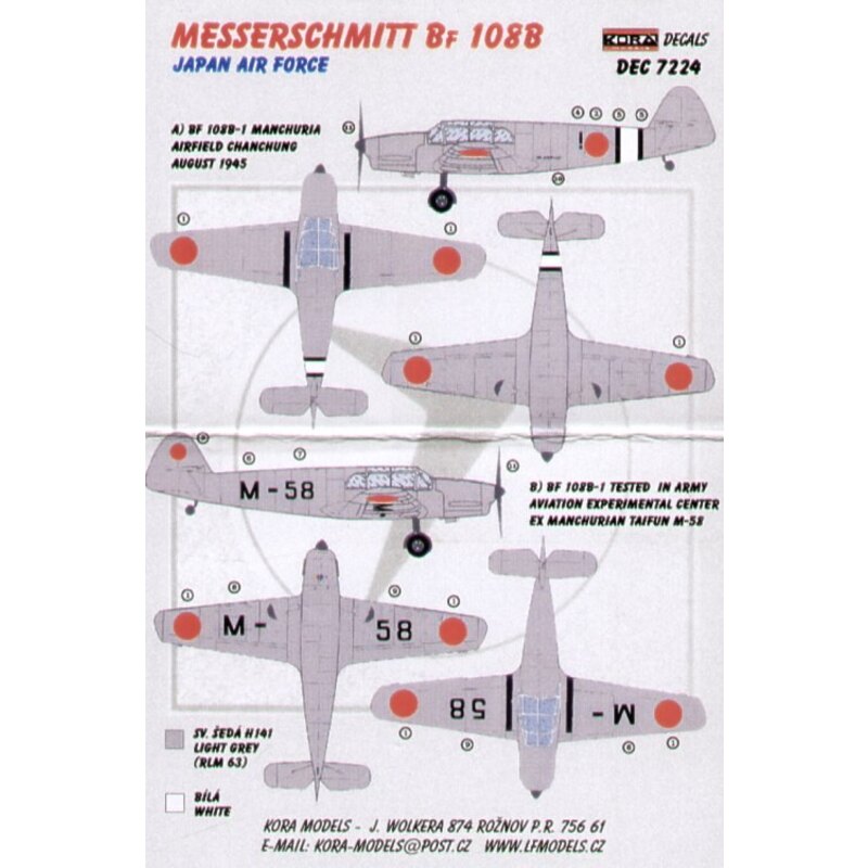 Messerschmitt Bf 108B Japanese Air Force (diseñado para ser ensamblado con maquetas de Heller)