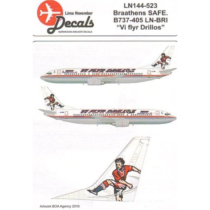 Boeing 737-400 Braathens SAFE LN-BRI in the Vi flyr Drillos cs. (diseñado para ser ensamblado con maquetas de Minicraft and Skyl