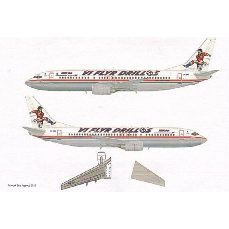 Boeing 737-400 Braathens SAFE LN-BRI in the Vi flyr Drillos cs. (diseñado para ser ensamblado con maquetas de Minicraft and Skyl