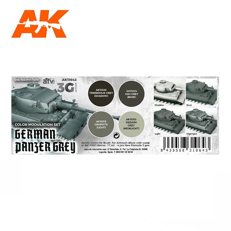Peinture maquette TS4 gris panzer mat - 85004