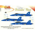 McDonnell Douglas F/A-18 Hornet Blue Angels Team 1 - 7. Includes serials and names for 1987 and 2001 seasons Note No 7 jet is a 