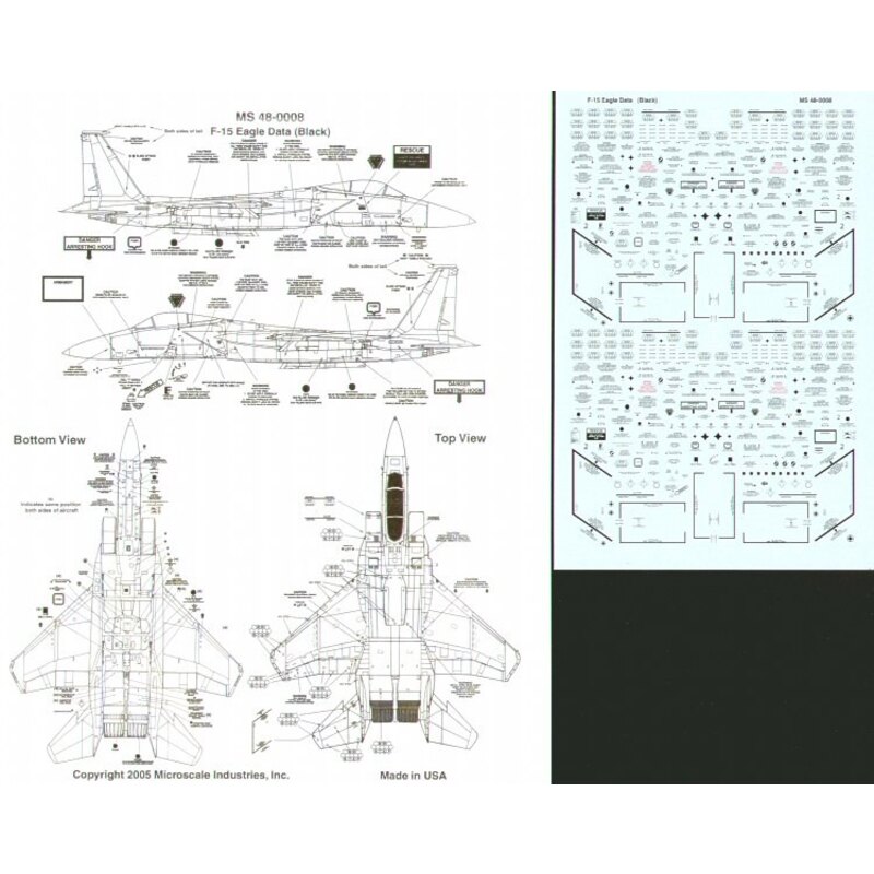 McDonnell Douglas F-15 Eagle Stencil Data in Black