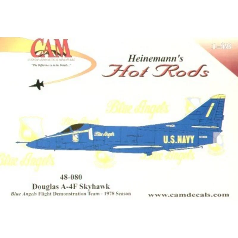 Douglas A-4F Skyhawk Blue Angels Team 1 - 6. Includes serials and names for 1978 team