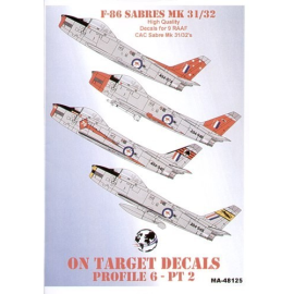 North American F-86 Sabres Part 2. RAAF (9) A94-974 3 Squadron Butterworth 1968 A94-942 76 Squadron Red Diamonds Aerobatic Team 