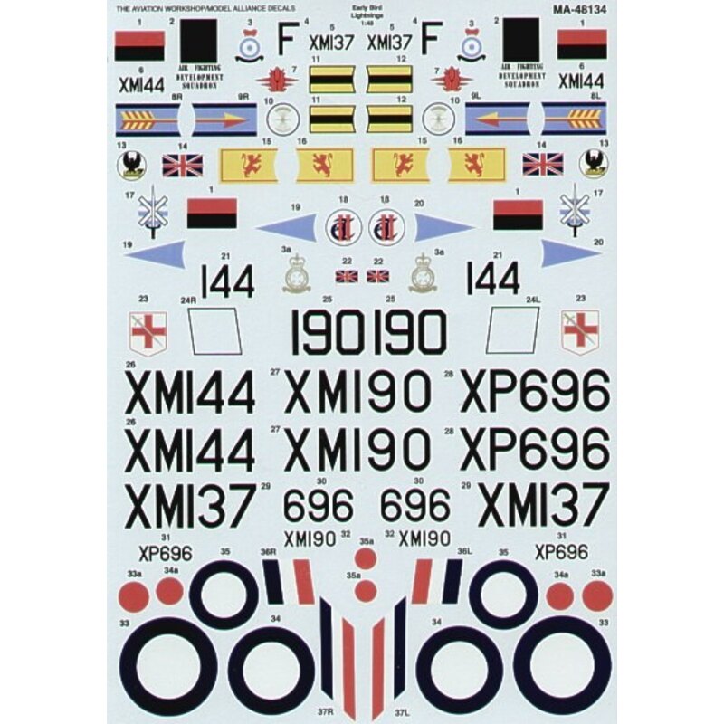 Early BAC/EE Lightnings (6) F Mk.1 XM137/F Air Fighting Development Squadron 1961 XM144 60 Maintenance Unit 1966 XM144 Wattisham