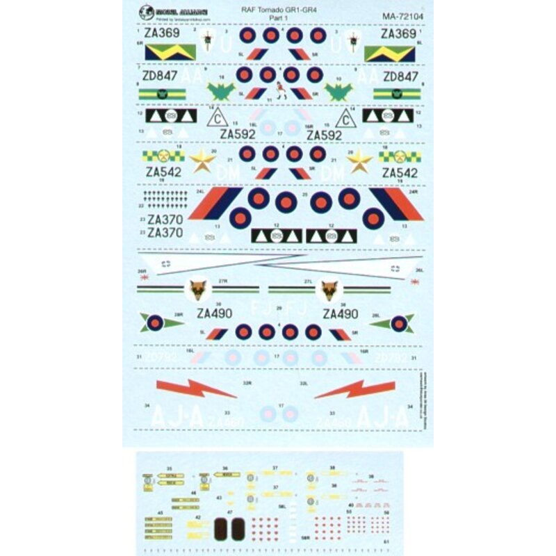 Panavia Tornado GR.1/GR.4 Part 1. (8) GR.1 ZA370 2(AC) Squadron grey/green camouflage ZA592/C 2(AC) Squadron grey/white winter c