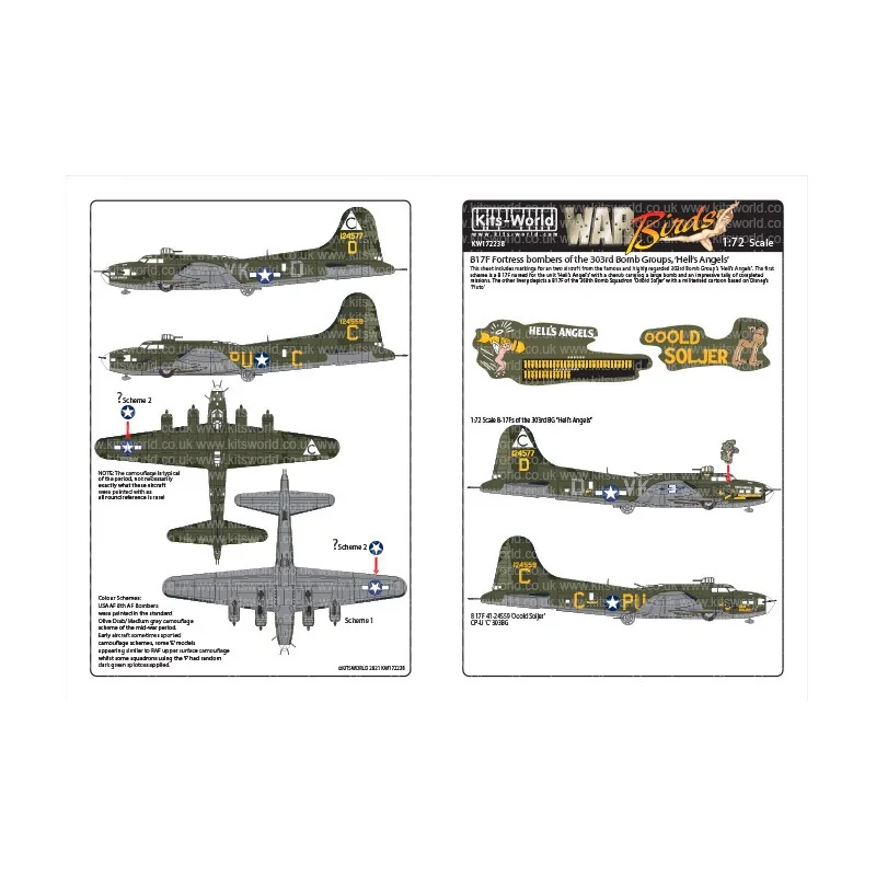 Calcomanía Kits-world Boeing B-17 Flying Fortress Of The 303rd BG 'Hell'...