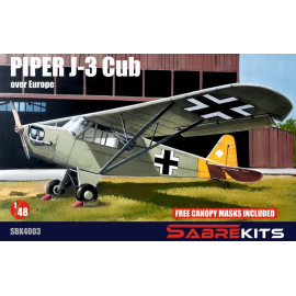 Maqueta Piper J-3 Cub 'Over Europe' ex-Smer kit con nuevas piezas transparentes