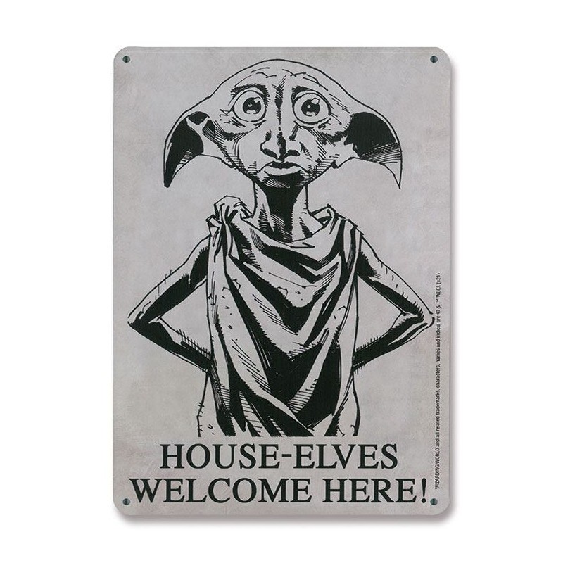  Cartel metálico Harry Potter House-Elves 15 x 21 cm