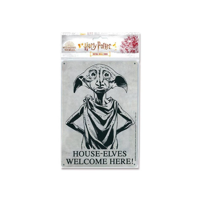 Placas metálicas Cartel metálico Harry Potter House-Elves 15 x 21 cm