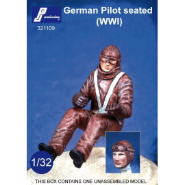 Figuras German WWI pilot seated in aircraft. Optional head wearing goggles or not