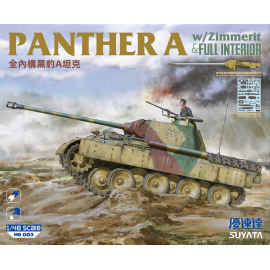 Maqueta Panther A con Zimmerit e interior completoTanque mediano alemán de la Segunda Guerra Mundial Pz.Kpfw.V Ausf.ACañón de me