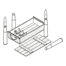 75mm KwK 40L43 for Pz.Kpfw.IV G/H/J 3 ball cartridges 2 empty cartridges and transport crate