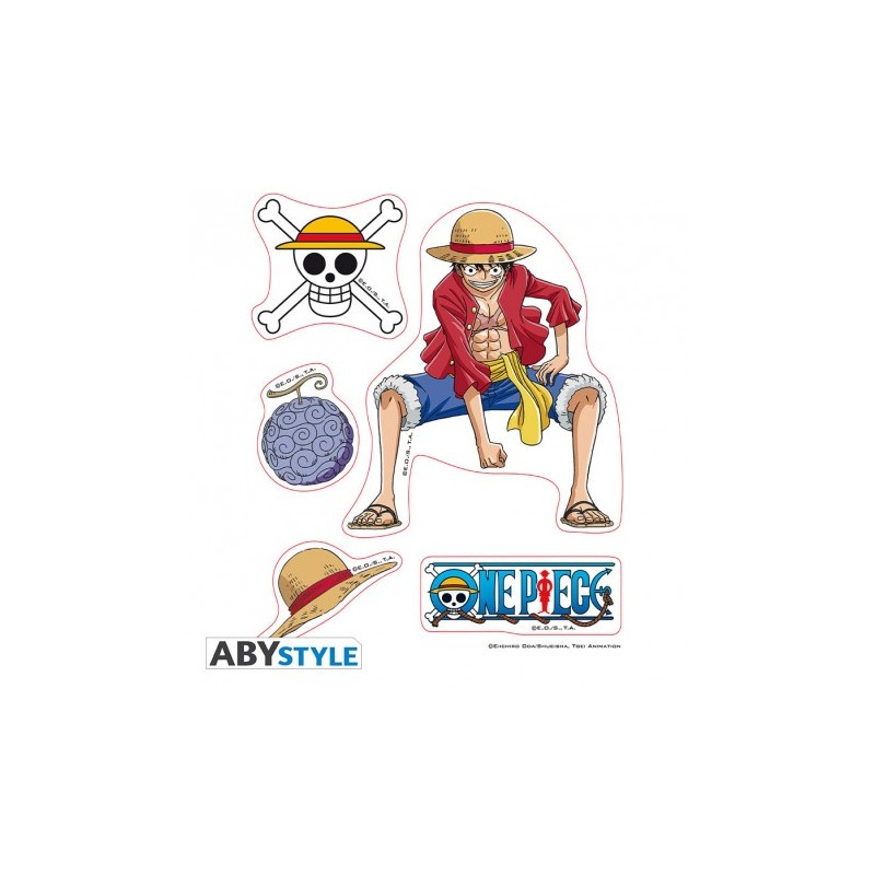 Abystyle ONE PIECE - Pegatinas - 16x11cm/ 2 hojas - Luffy 