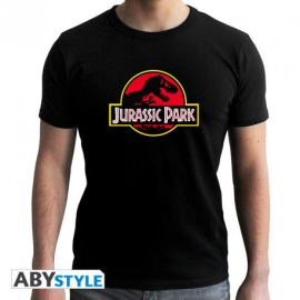  JURASSIC PARK - Camiseta Logo hombre MC negra- new fit