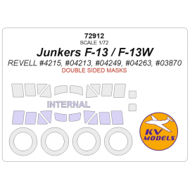  Junkers F-13: máscaras de pintura de llantas y capota (interior y exterior) (diseñadas para usarse con kits REVELL)
