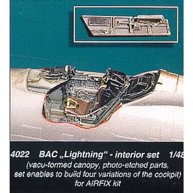 BAC/EE Lightning interior (diseñado para ser ensamblado con maquetas de Airfix) Vac canopy etched parts to build 1 of 4 variatio