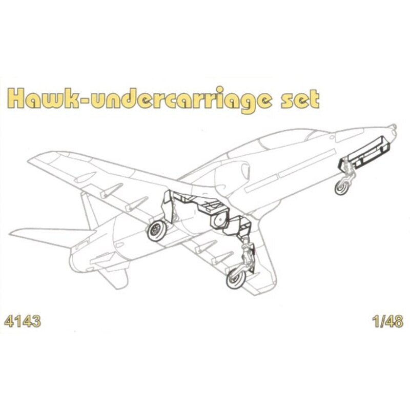 BAe Hawk undercarriage set. Contains new undercarriage bay and covers new wheels (diseñado para ser ensamblado con maquetas de A