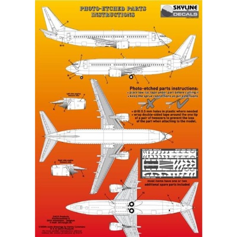 Boeing 737-300/Boeing 737-400/Boeing 737-500 Photo-Etched details x 2 sets