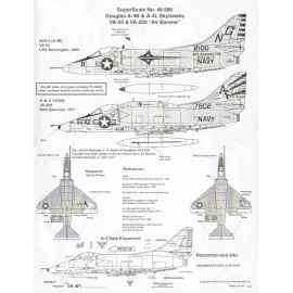 Douglas A-4B/Douglas A-4L Skyhawks (2) 142100 NG/11 VA-93 USS Bennington 1969 147802 AF/600 VA-209 Air Barons NAS Glenview 1971