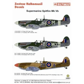 Supermarine Spitfire Mk.Vb (3) W3207 JH-M 317 Polish Squadron 1943 W3902 WX-T 302 Polish Squadron 1943 both Dark Green/Ocean Gre