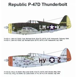 Republic P-47D Thunderbolt Razorbacks (2) 42-75242 LM-K Capt M.Quirk 62FS 42-26044 HV-Z Maj L.Smith Silver Lady