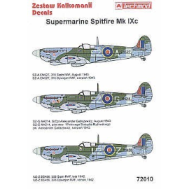 Supermarine Spitfire Mk.IXc (3) EN527 SZ-A NH214 SZ-G both 316 Squadron 1943 BS456 UZ-Z 306 Squadron 1942