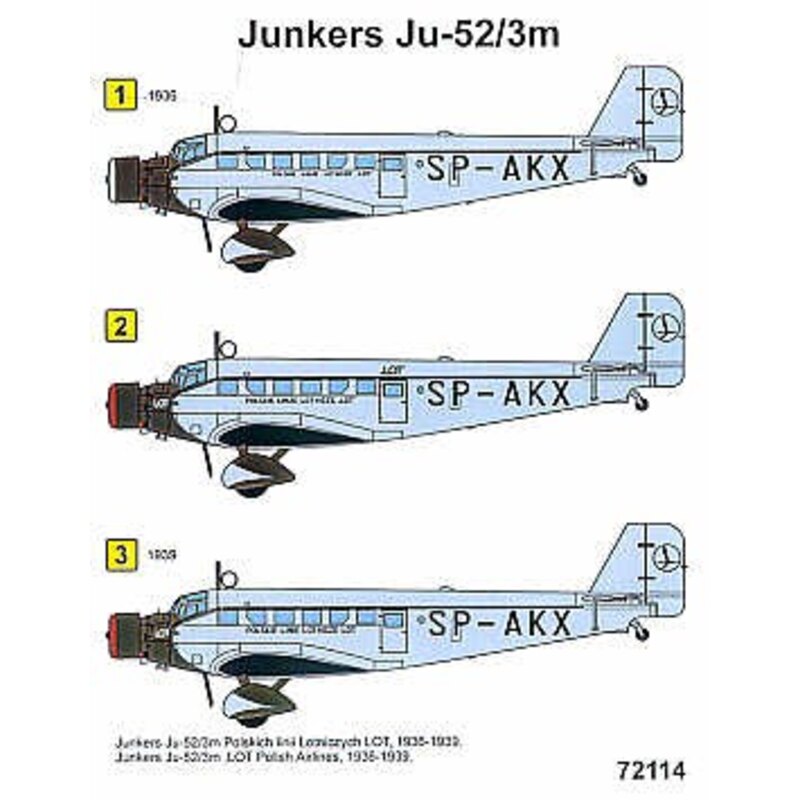 Junkers Ju 52/3M (1) LOT Polish Airlines 1936-39 SP-AKX