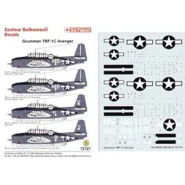 Grumman TBF-1C Avenger (4) N15 and N19 VC-63 USS Natoma Bay 1944 81 and 97 VT-2 USS Hornet 1944 All Sea Blue/Intermediate Blue/W