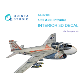  Grumman A-6E Intruder Interior impreso en 3D y coloreado en papel adhesivo (Trumpeter)