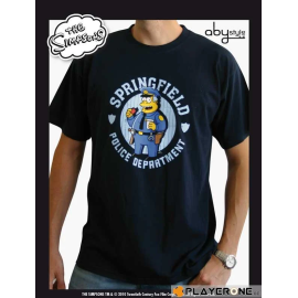  SIMPSONS - Men's Navy Blue Police T-Shirt (S)