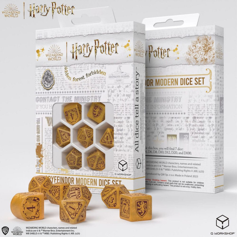 Dado Harry Potter Dice Pack Gryffindor Modern Dice Set - Gold (7)