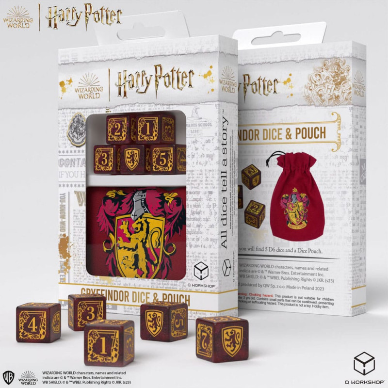  Harry Potter Dice Pack Gryffindor Dice & Pouch Set (5)