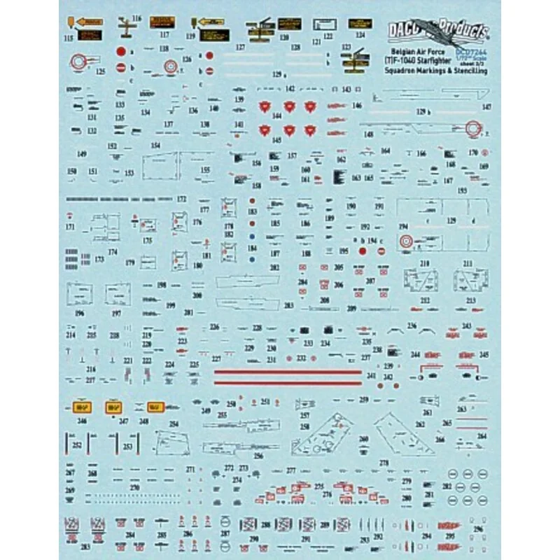 Lockheed F-104/Lockheed TF-104G Starfighter Zappings and Stencilling Belgian Air Force Insignia