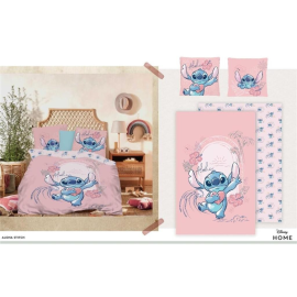  DISNEY - Bed set 240x220cm - Stitch Pink Love '100% Cotton'