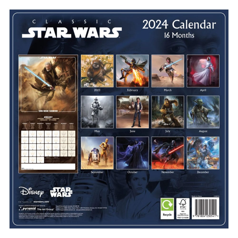 Star Wars calendar 2024 Classics Pyramid International Calendarios