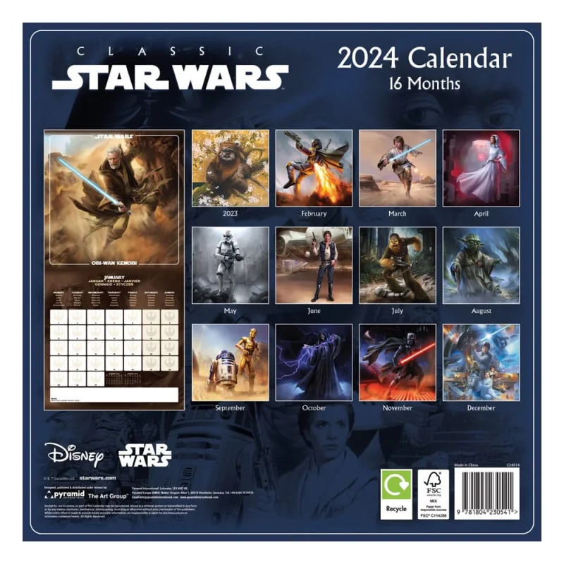 Star Wars calendar 2025 Classics Pyramid International Calendarios